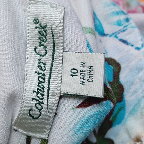 Coldwater Creek Multi Watercolor Floral Jacket Linen Blend Pockets, sz 10 - Picture 6 of 8